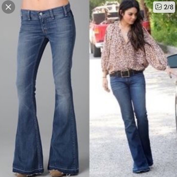 Elizabeth & James Textile Jimi Flare Low Rise Jeans Size 29 Y2k 70s - Picture 5 of 11